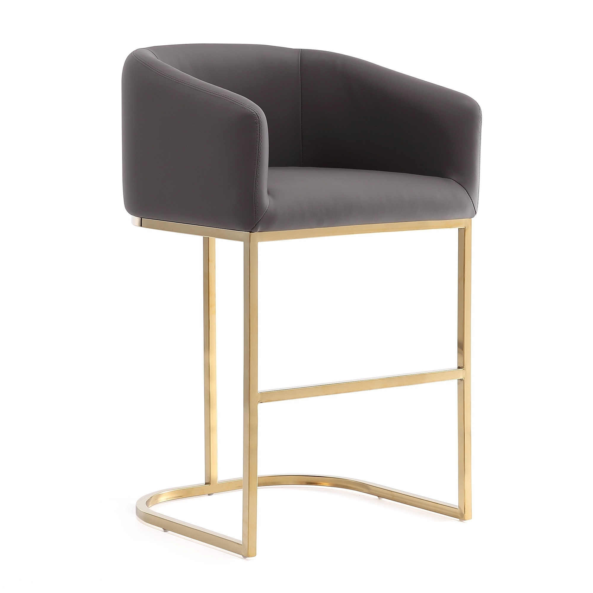 Manhattan Comfort, Louvre 36in. Grey Gold Stainless Steel Stool, Primary Color Gray, Included (qty.) 1 Model# CS009